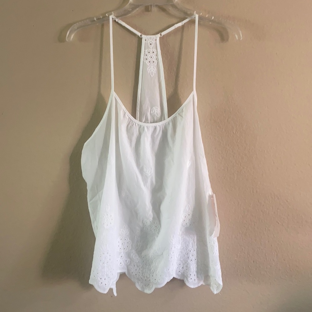 White cotton strap top